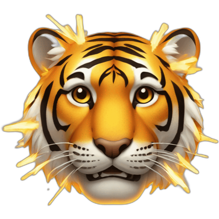 Tiger head with sparks emoji