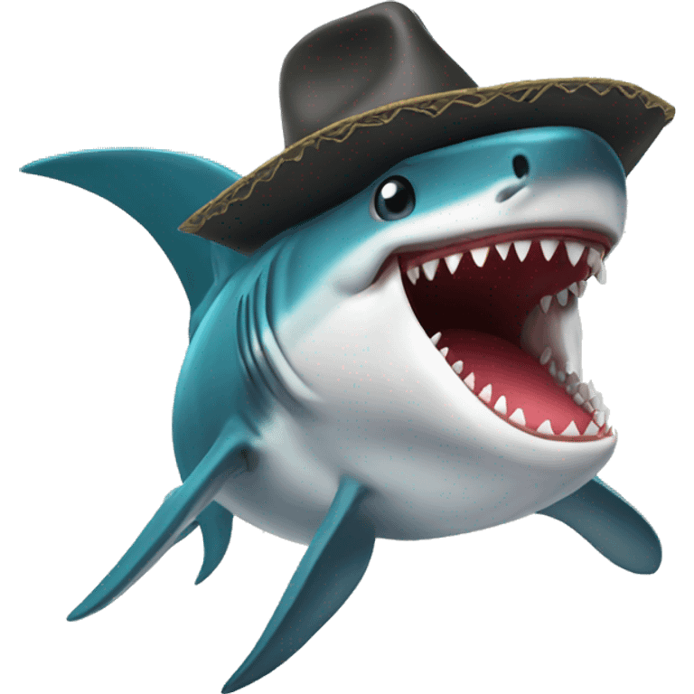 Tiburón con sombrero  emoji