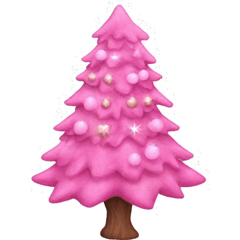 A pink aesthetic Xmas tree emoji