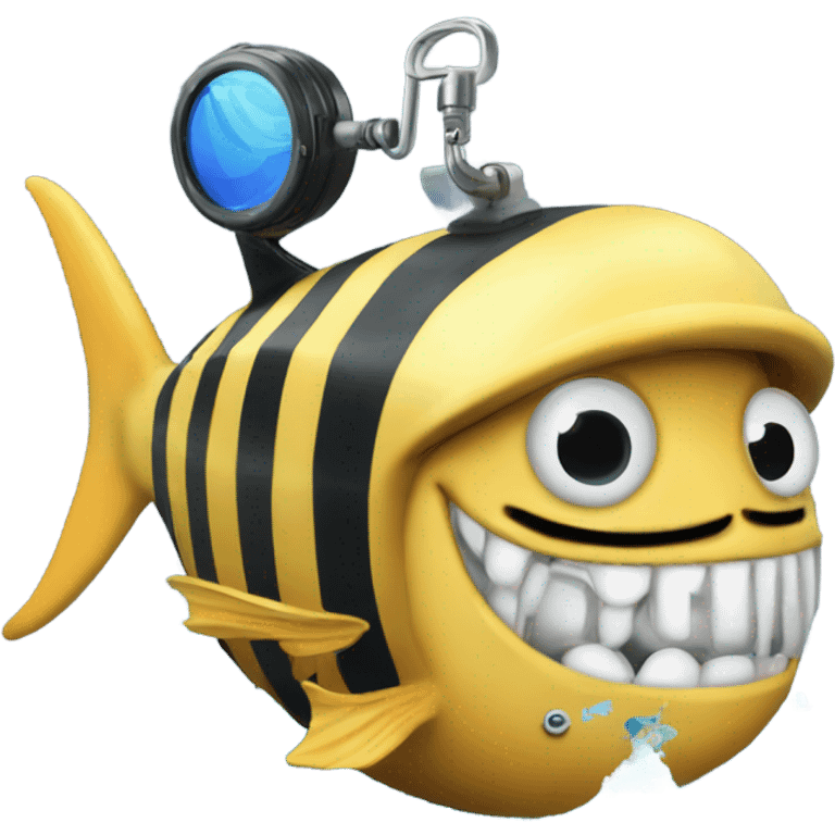 Tuna with a tuba and scuba emoji