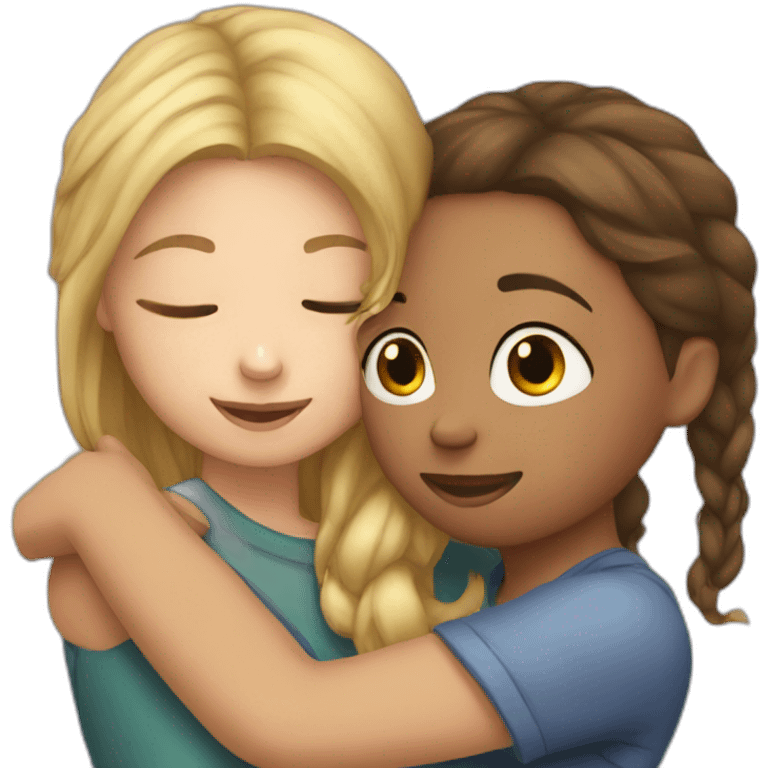 Girl hugging girl emoji