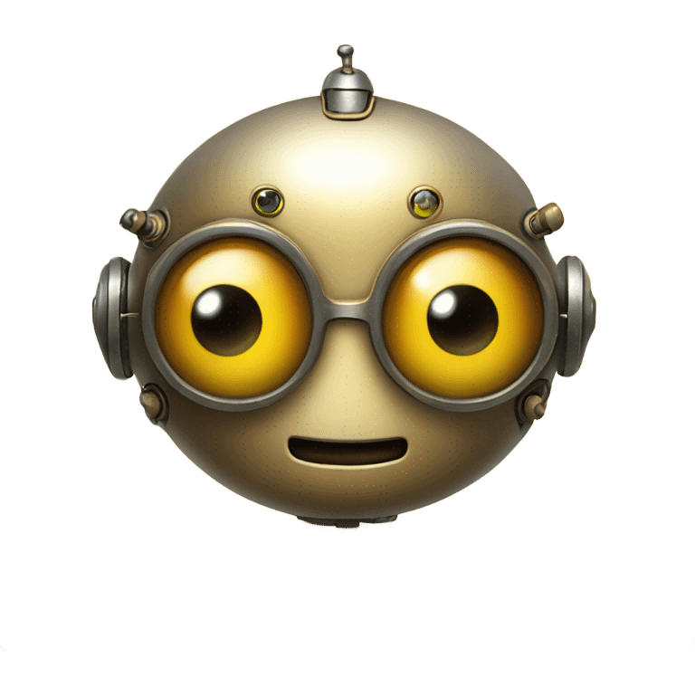 picture of a cute robot in a gold frame emoji