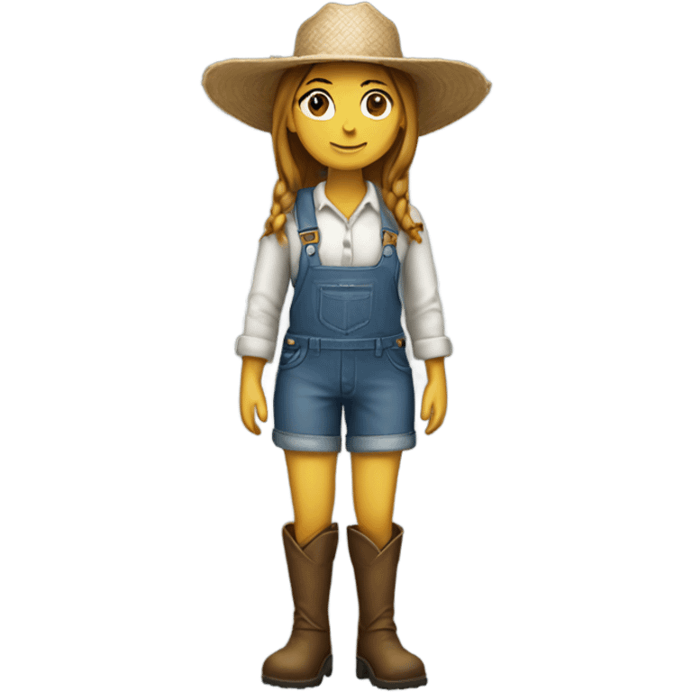 full body farmer girl standing emoji