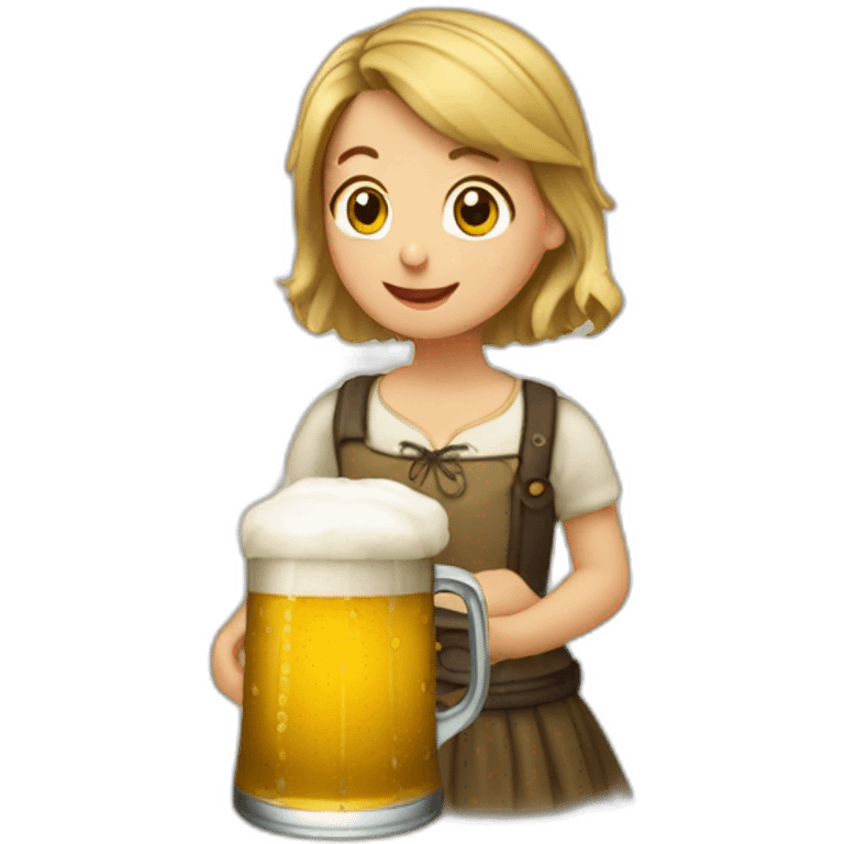 Fille buvant de la bière  emoji