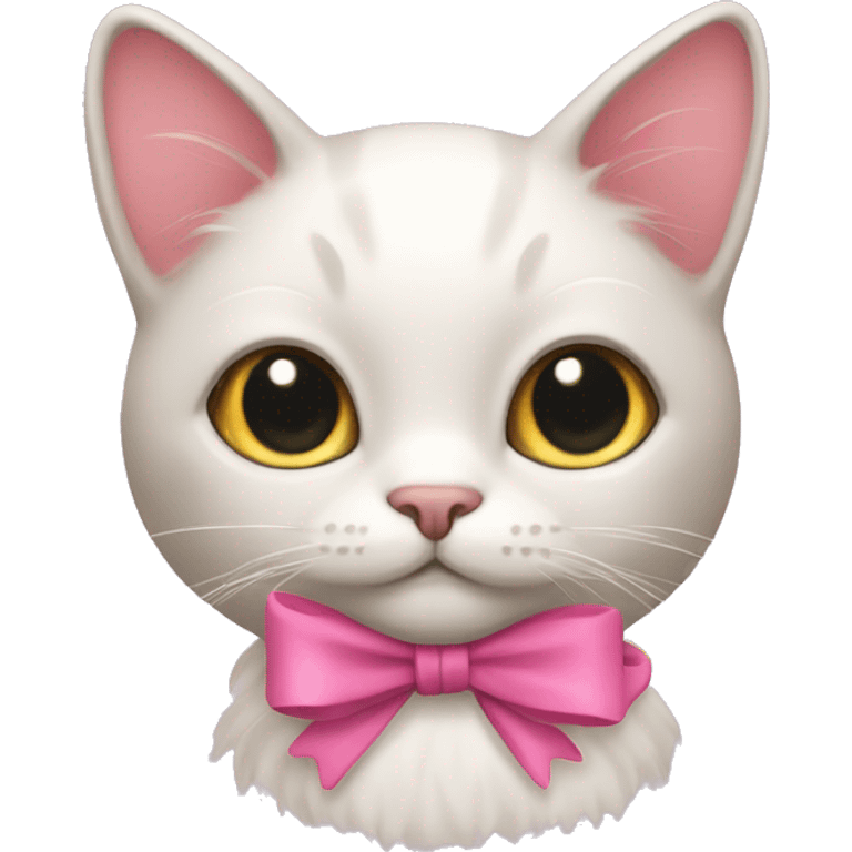 Cat with a pink bow  emoji