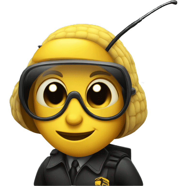 A bee that is a secret agent  emoji