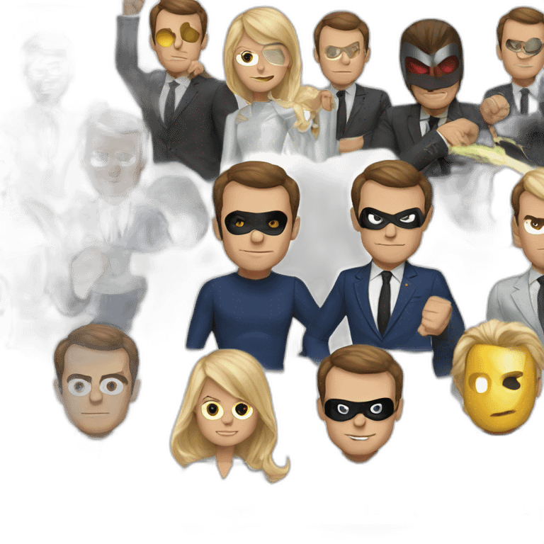 Emmanuel Macron super heros emoji