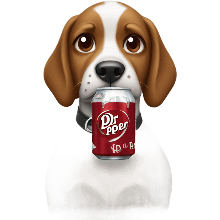 Dog drinking Dr Pepper  emoji