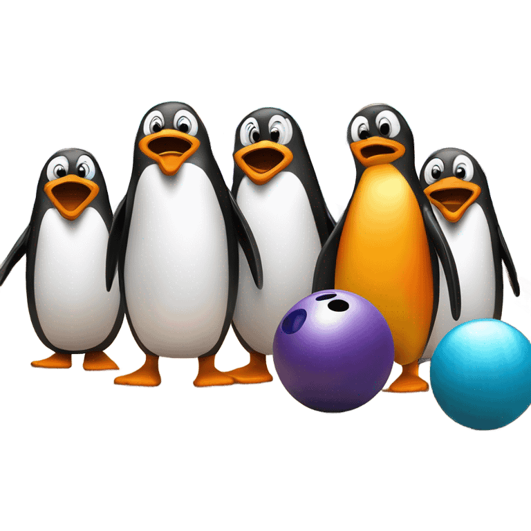 Penguin bowling emoji