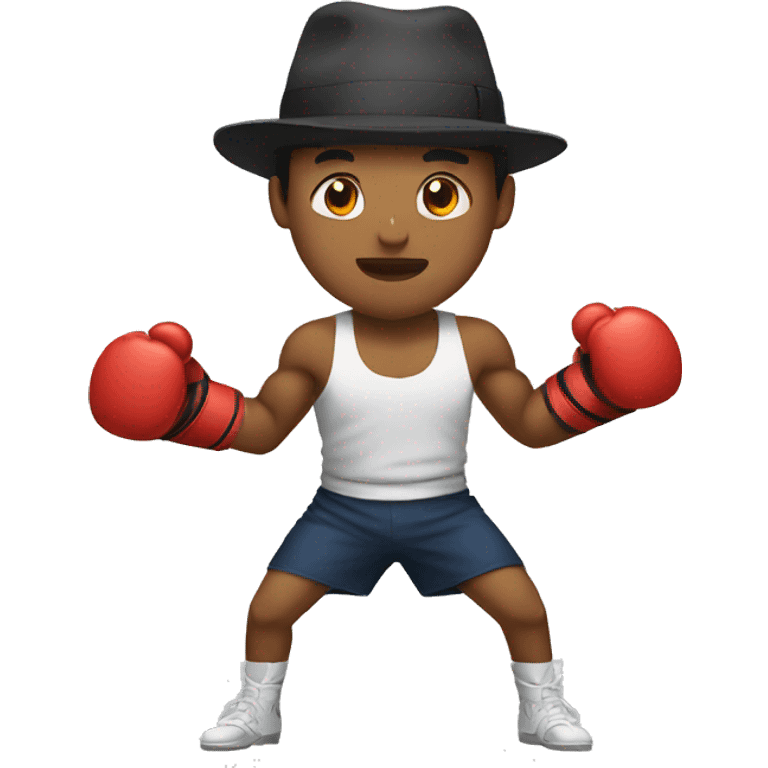 man with a hat doing boxing emoji