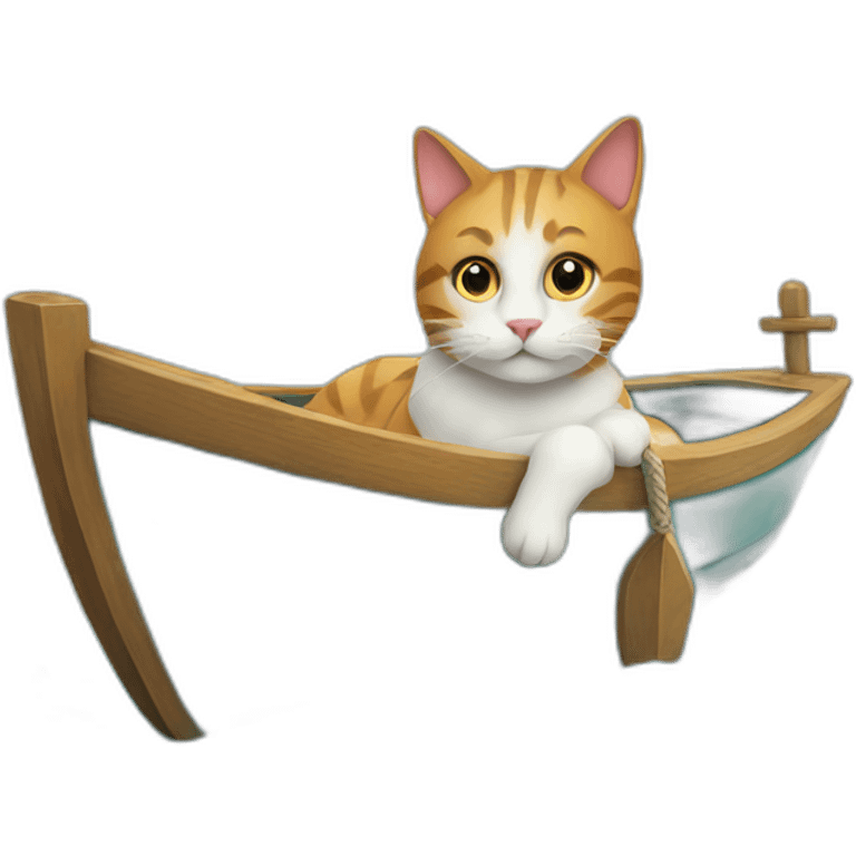 Cat on boat emoji