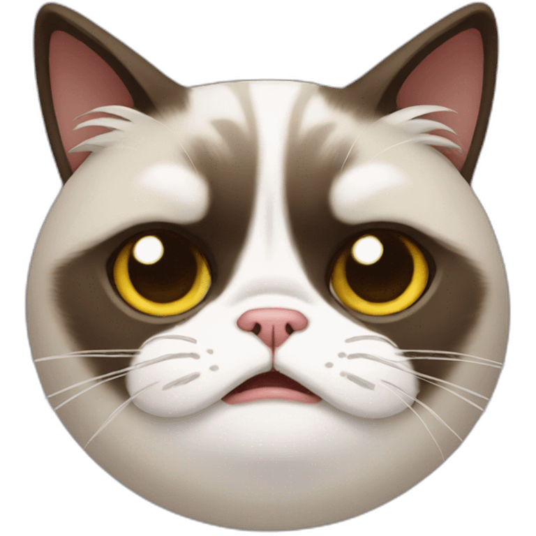 Grumpy cat happy face emoji