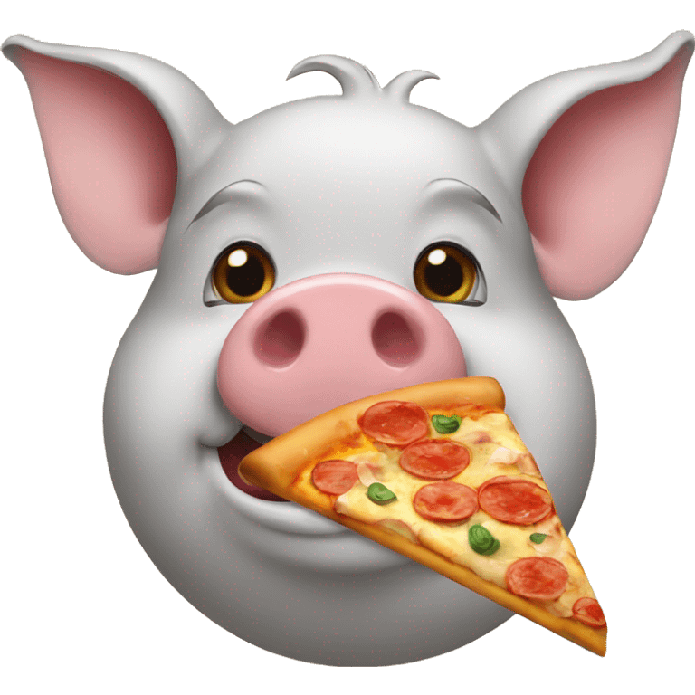 Pig with a pizza emoji