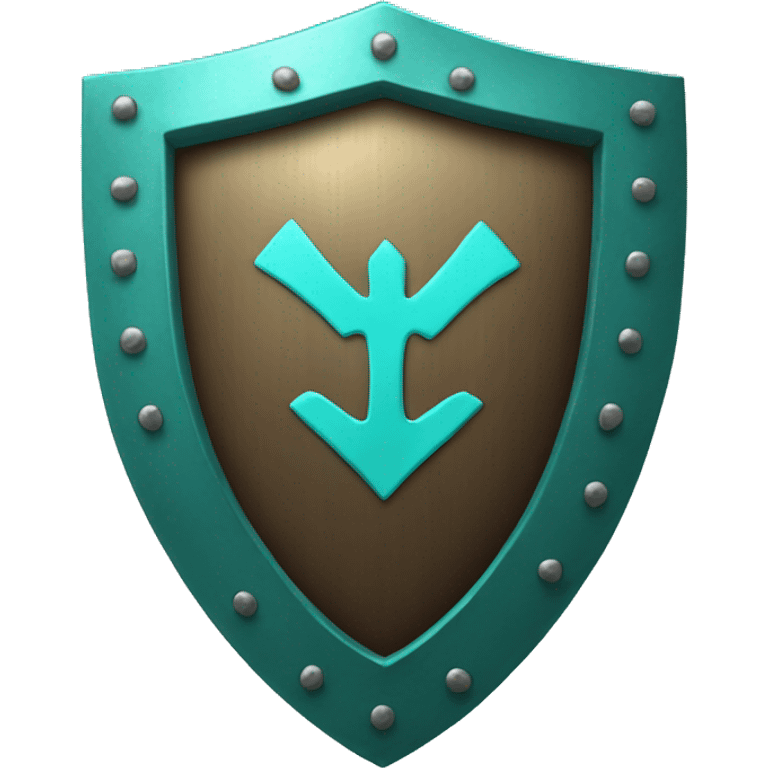 Shield with a teal heart on it emoji