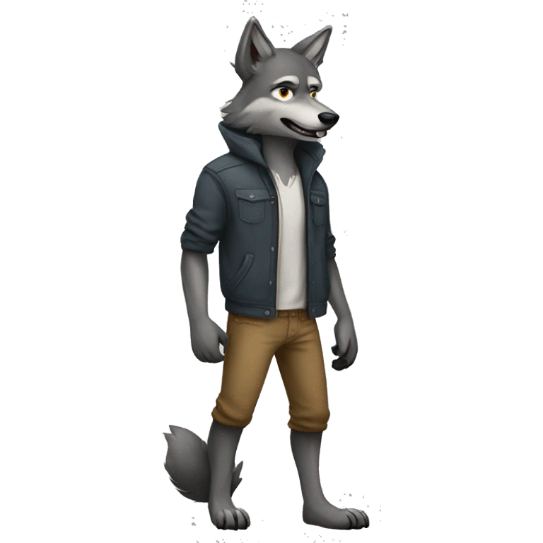 Wolf fullbody emoji