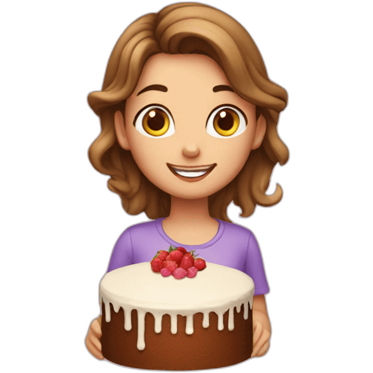 Girl making a cake emoji