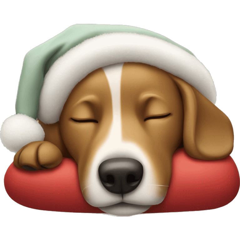 christmas dog sleeping emoji