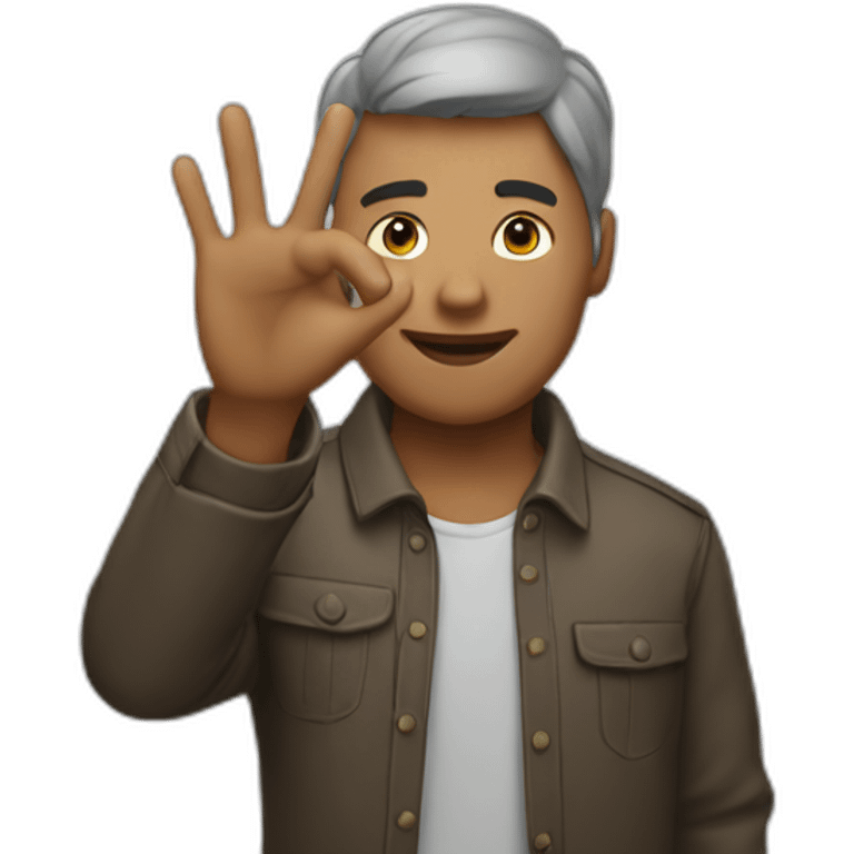 Man with his hand up emoji