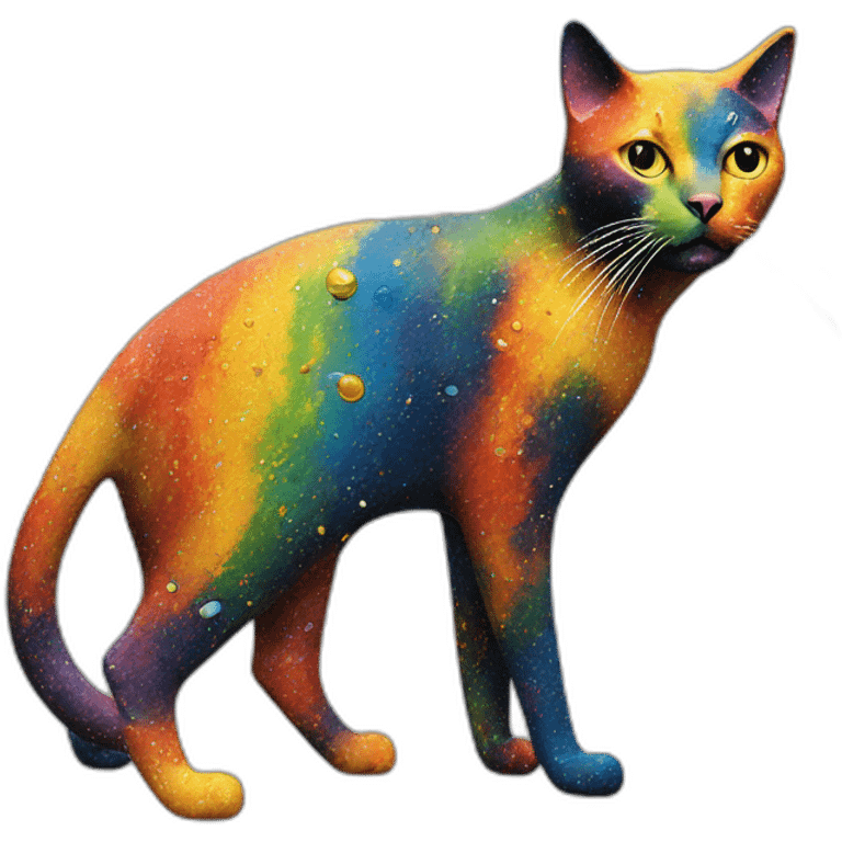 colorful rainbow jackson pollock cat emoji