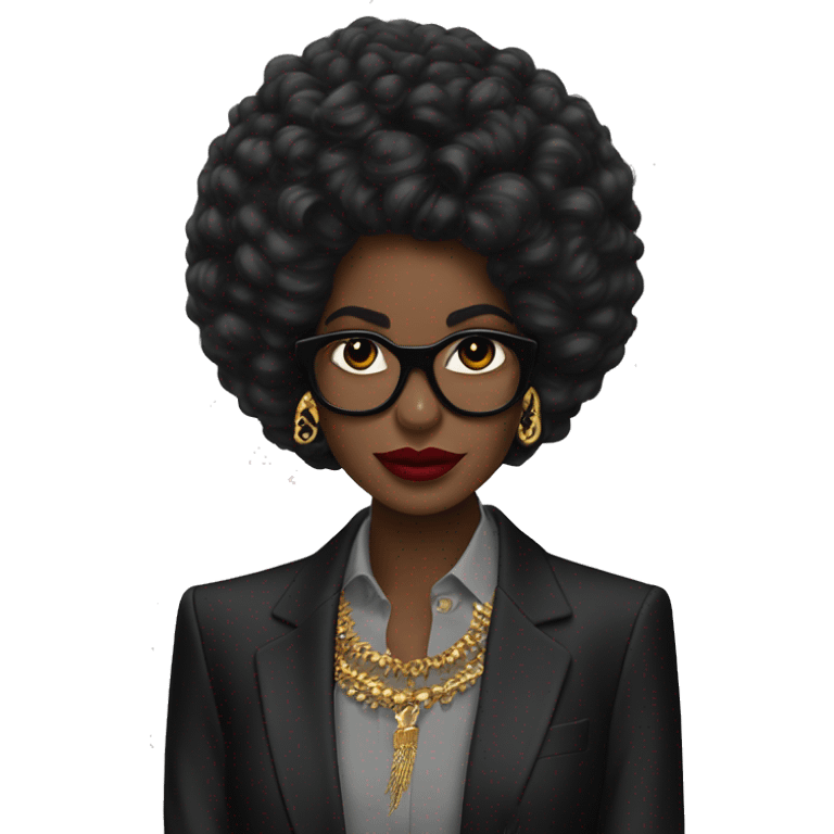 Negra com cabelo crespo e vestida de ysl  emoji