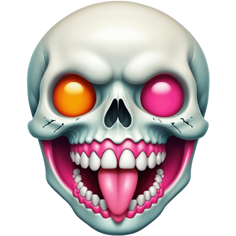 iphone freaky tongue skull emoji emoji