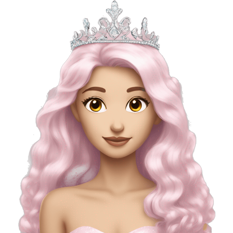 pale pink tiara sparkly silver emoji