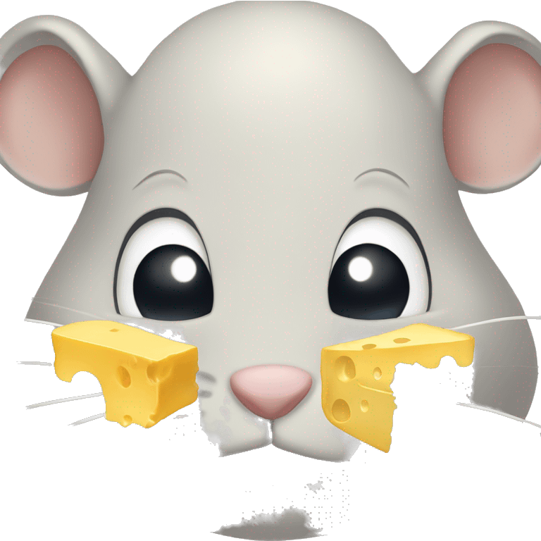 Mouse with piece of cheese emoji