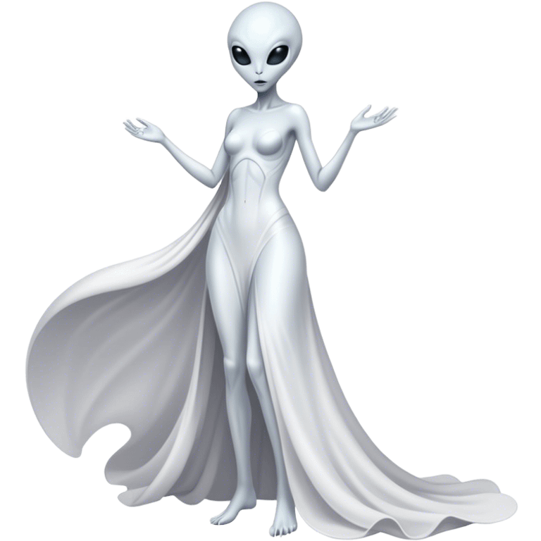 white alien woman, full body emoji