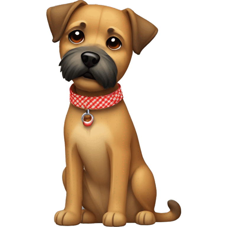 Border terrier with red checked collar emoji