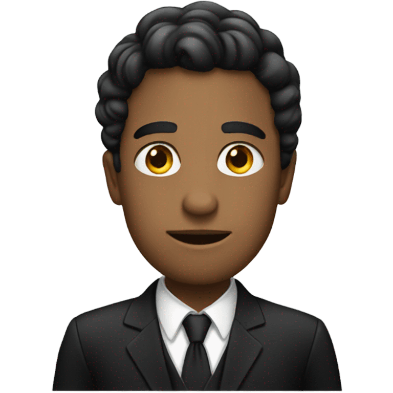 black wearing suit emoji