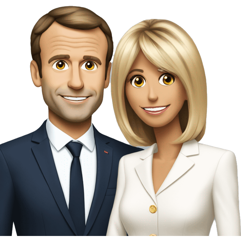 Brigitte Macron avec Emmanuel Macron emoji