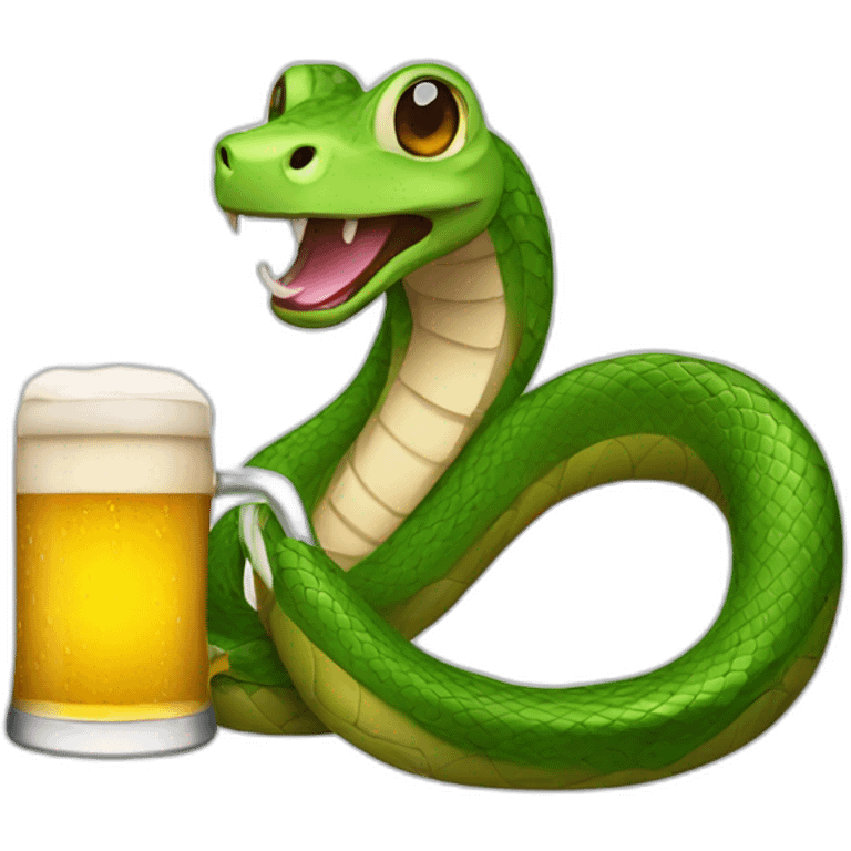 snake with beer emoji