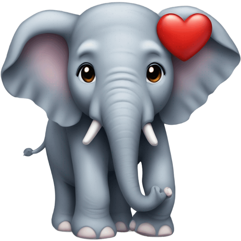 Elephant with trunk up with heart  emoji