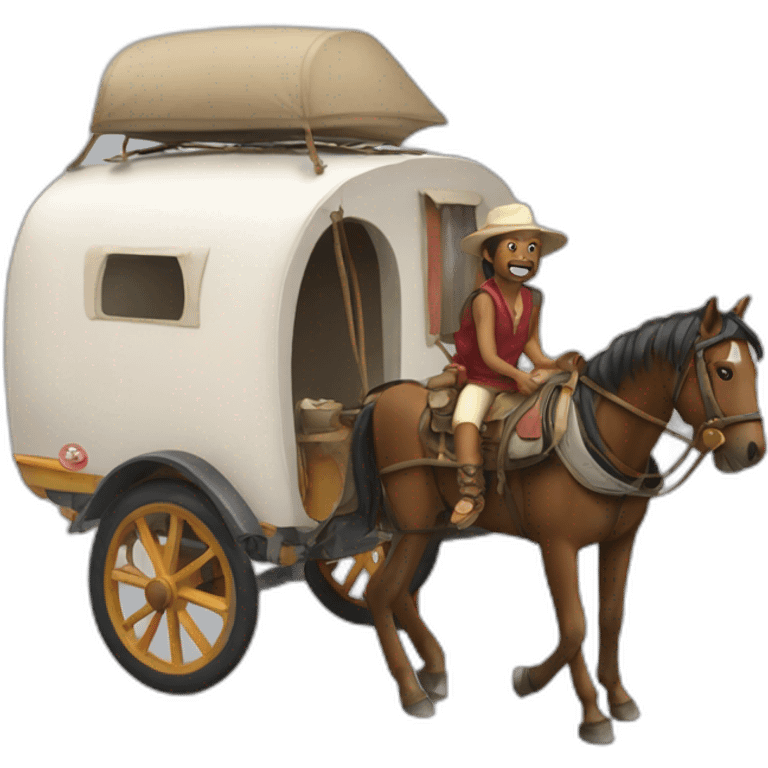 gitan avec une caravane emoji