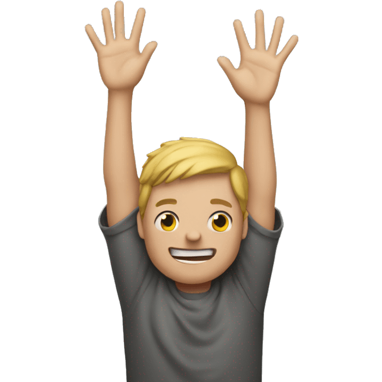 Person with hands in the air surrendered  emoji