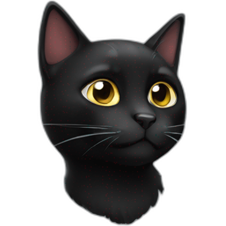 A black cat emoji