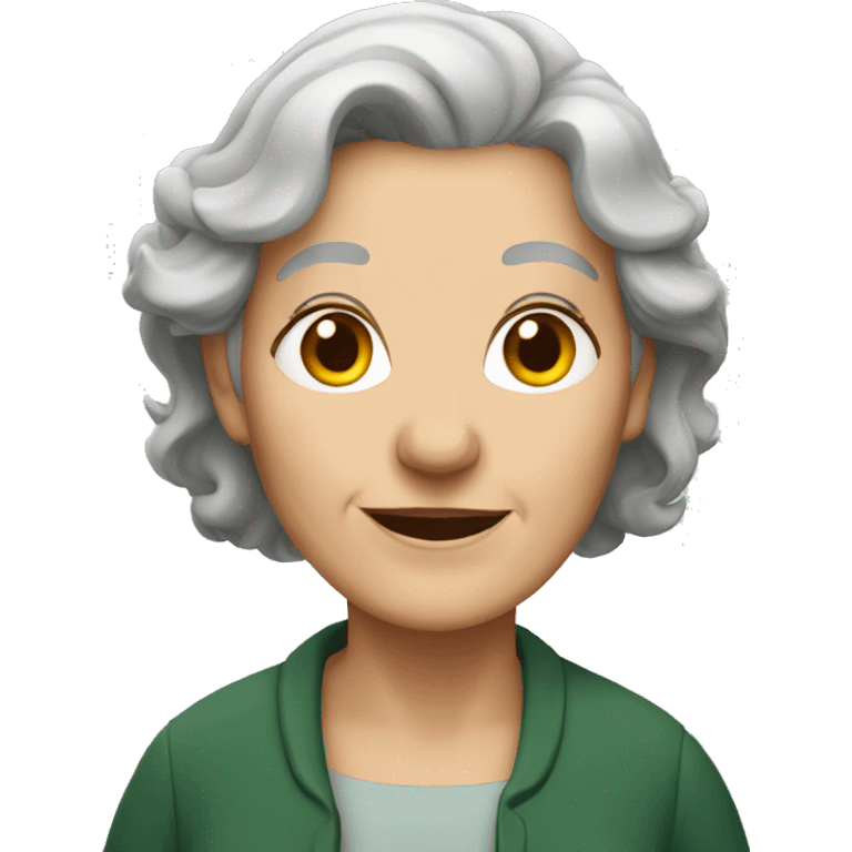 older irish woman with gray hair emoji