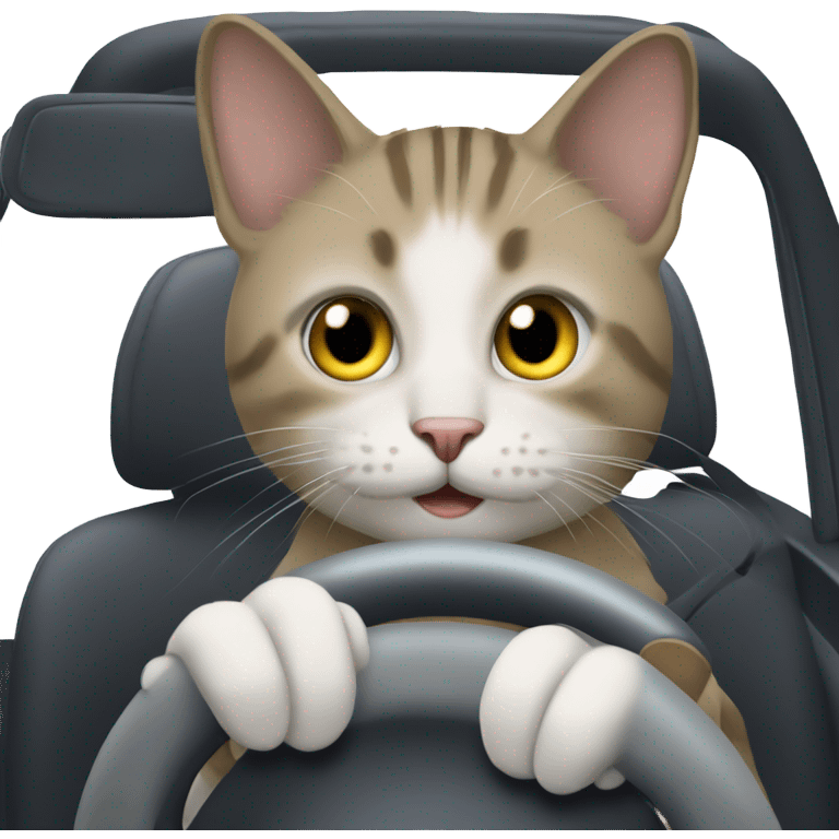 Cat driving car emoji