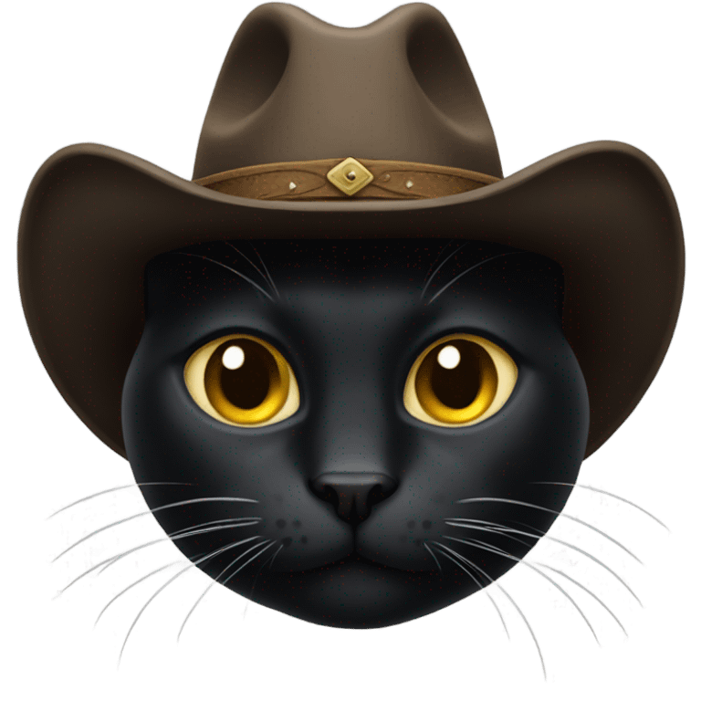 black cat wearing a cowboy hat emoji