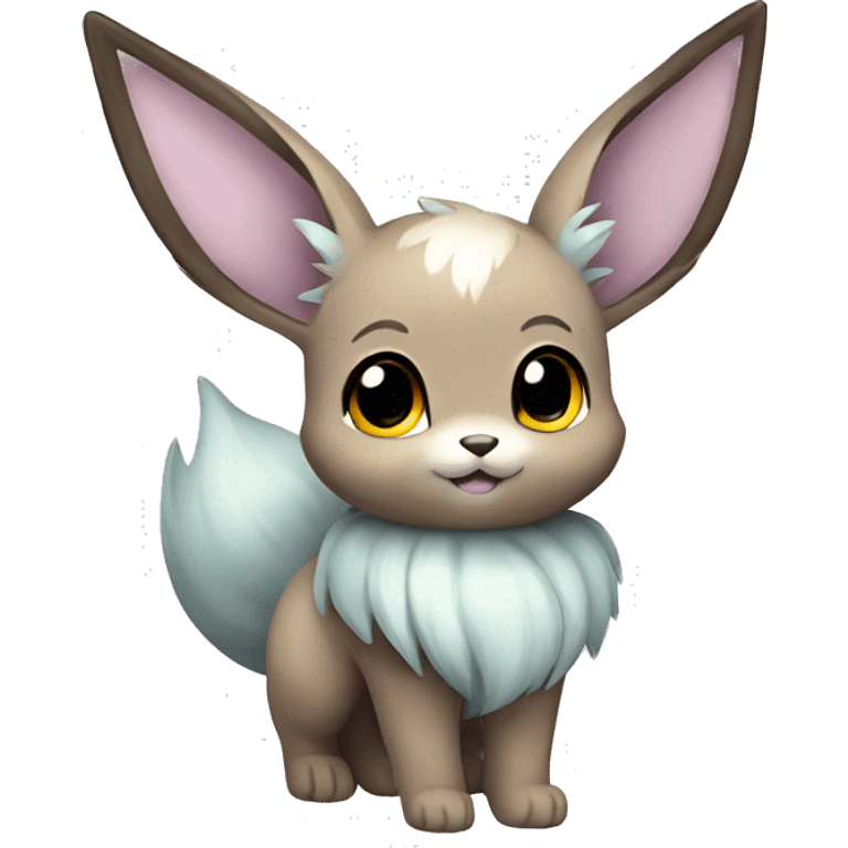 Kawaii Shiny Pastel Grey Eevee Full Body emoji