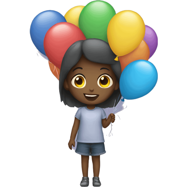 Girl holding balloons  emoji