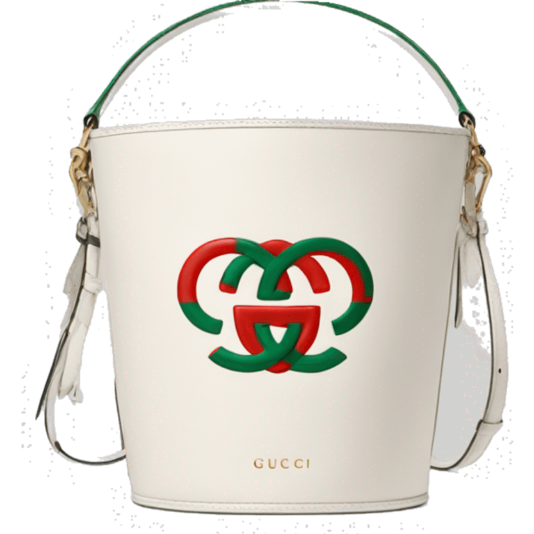 White Gucci logo bucket bag emoji