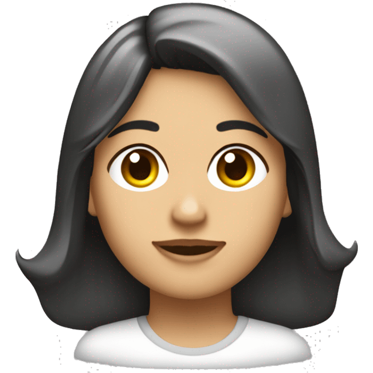 Una morena cabello lacio largo con casco de arquitecta emoji