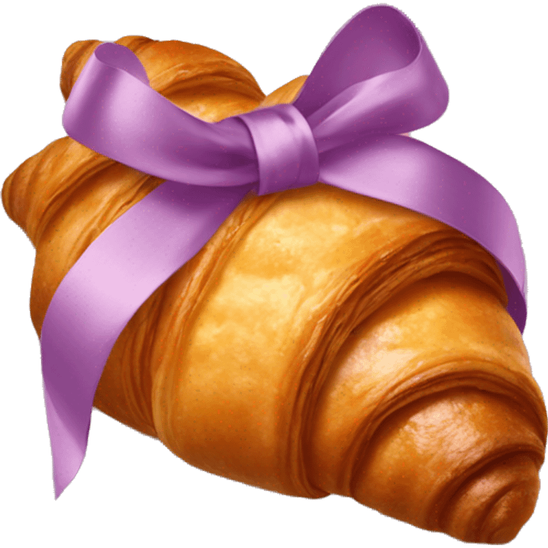 A croissant tied with a silk ribbon emoji