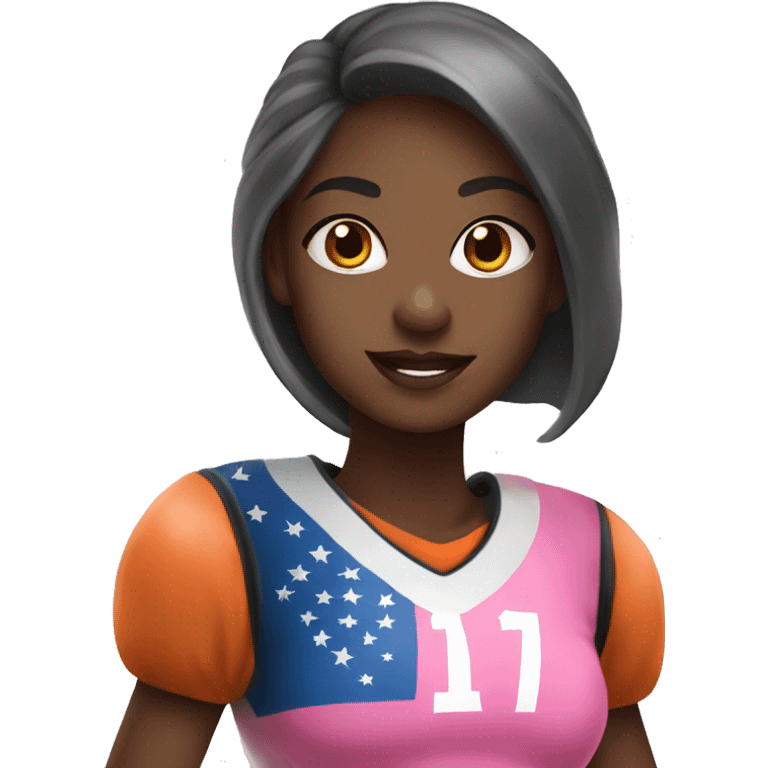 Flag football girl pinky and girly emoji