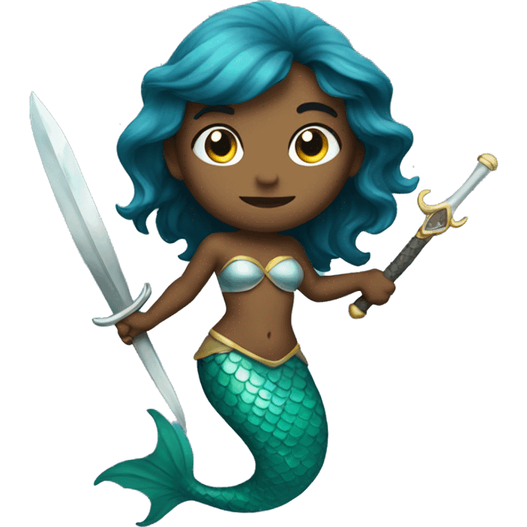 mermaid carrying a sword emoji