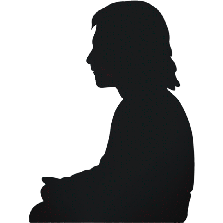 silhouette of a man sitting with long hair emoji