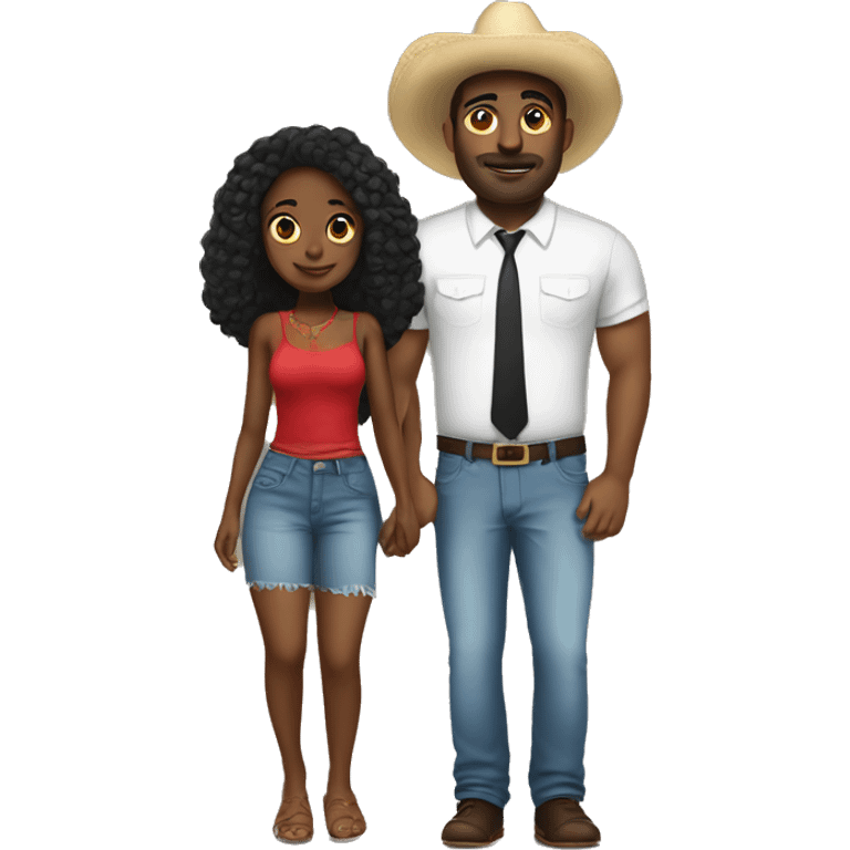 Black girl with big Mexican guy emoji