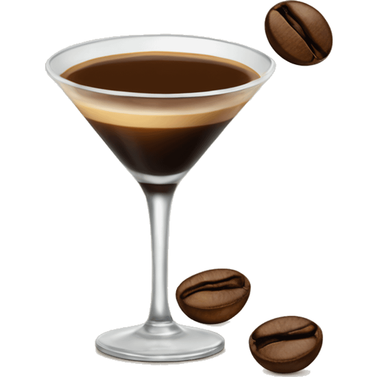 Espresso martini with three coffee beans on top  emoji