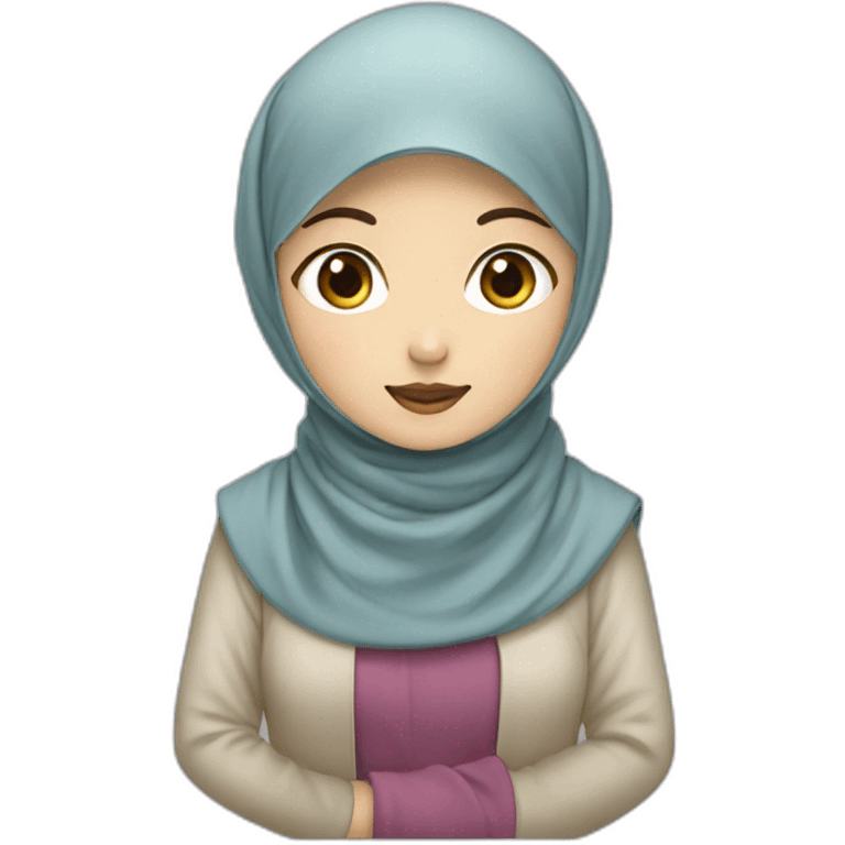 a korean girl wearing hijab  emoji